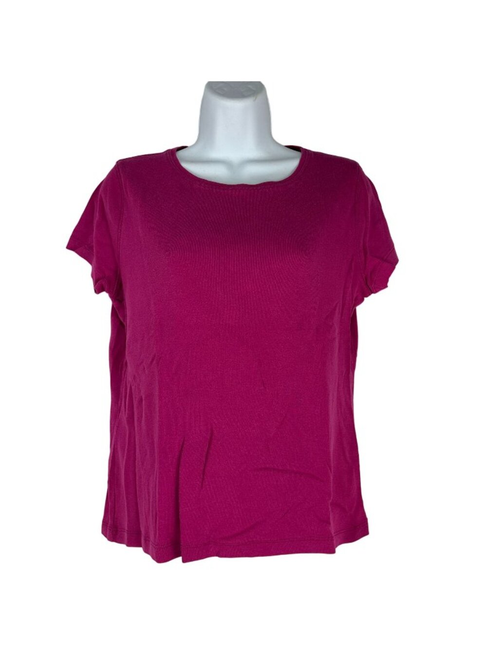 St. John’s Bay Petite Classic Tee Women’s M Magenta Solid Comfortable Shirt
